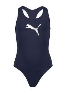 PUMA Racerback Badeanzug für Mädchen Badeanzug SWIM GIRLS schnelltrocknend Chlorbeständig, Farbe:Navy, Bekleidung:140