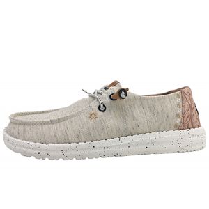 HEYDUDE Damen WENDY HEATHERED SLUB TROPICAL 40753 white beige, Größe:40 EU