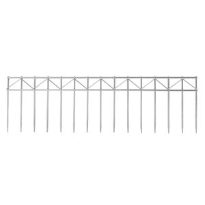 5 Stück Metall Gartenzaun Set 80x25cm Teichzaun Wildzaun Unterbogen (silber)