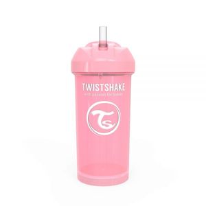 Twistshake pohár so slamkou ružový 360 ml