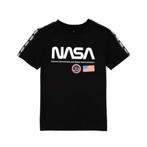 NASA - T-Shirt für Kinder NS6854 (146-152) (Schwarz/Weiß)