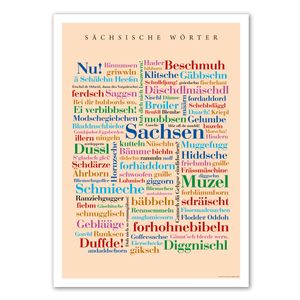 Poster Sächsische Wörter (50x70 cm)