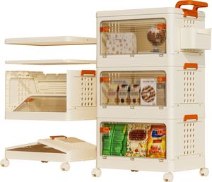 Heikoeco® Servierwagen mit Rollen, 3 Etagen Küche Aufbewahrung & Organisation für Wohnzimmer, Büro, Bad, Küche, Schlafzimmer,56x36x93,5cm