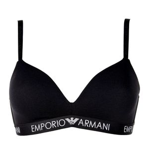 EMPORIO ARMANI Damen Bustier -  Softschale, bügellos, Triangle Bra, BH, Stretch Baumwolle Schwarz XL