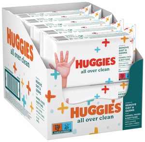 Huggies Feuchttücher Baby Wipes All Over Clean Monatsbox 10 x 56 Tücher