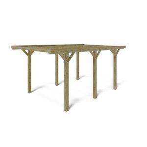 Carport aus Holz - 512 x 280 cm  - Oberfläche 15,00m2 - Spitzenhohe: 2,33m - Farbe: grün - CAR10 - ALTANKA