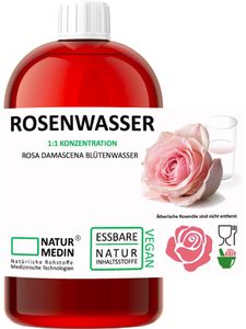 1.000-ml ROSENWASSER Essbares Gesichtswasser. 100% naturrein NATURMEDIN®
