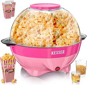 KESSER® Popcornmaschine: 800W Popcornmaker - 5,5l großer Inhalt, Antihaftbeschichtung, Deckel & Servierschale, für Öl/Butter/Zucker, Stille & Schnelle, abnehmbare Heizfläche, inkl. Popcornbecher KESSER® Popcornmaschine: 800W Popcornmaker - 5,5l großer Inhalt, Antihaftbeschichtung, Deckel & Servierschale, für Öl/Butter/Zucker, Stille & Schnelle, abnehmbare Heizfläche, inkl. Popcornbecher