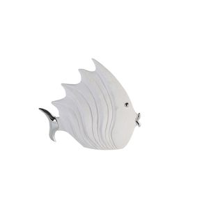 GILDE Dekoratívna figúrka ryby biela, strieborná V. 26 cm,59835