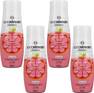 SodaStream Getränke-Sirup Pink Grejpfruit ohne Zucker, 440ml, 4 Stück