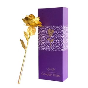 INF Zlatá růže - pozlacená věčná růže v dárkové krabičce