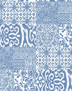 Barock Vliesvliestapete Profhome VD219149-DI heißgeprägte Vliesvliestapete geprägt im Barock-Stil glänzend blau weiß 5,33 m2