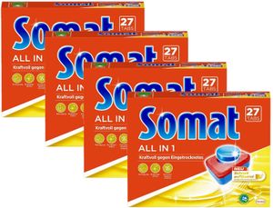 Somat 7 All in 1 Multi Aktiv Spülmaschinentabs 4x27 Tabs Geschirrspülreiniger