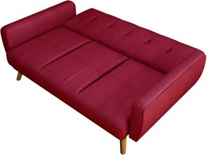 Clic Clac Sofa-Bett "Ariana" - 212.5 x 84 x 81 cm - 3-Sitzer Sofa - Rot