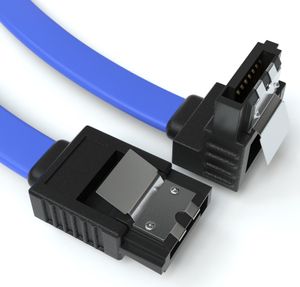 0,5m SATA-3 Kabel Blau | S-ATA 6 Gb/s High Speed SSD HDD 90° Winkel Datenkabel