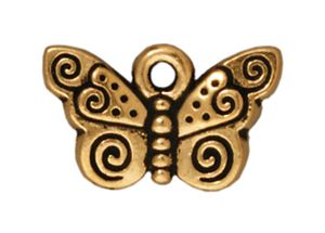 TierraCast Spiral Schmetterling Anhänger Altgold - 1 Stück