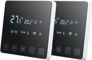 SWAREY 2x WiFi Smart Raum Thermostat Fußbodenheizung Programmierbarer Raumthermostat mit Außentemperatur Sensor,App-Steuerung, LCD Digitale Tempereraturregler SWAREY 2x WiFi Smart Raum Thermostat Fußbodenheizung Programmierbarer Raumthermostat mit Außentemperatur Sensor,App-Steuerung, LCD Digitale Tempereraturregler