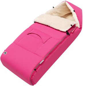 MONZANA® Baby Fußsack mit Reflektoren verschließbarer Kopfteil Sicherheitsgurt Kinderwagen Winter Babyschale Einschlagdecke Kuschelig, Farbe:rosa