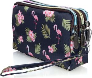 Damen Clutch Geldbörse mit Ethno Blumen Muster,Lang Groß Kapizität Wasserdicht Beutel mit Reißverschluss