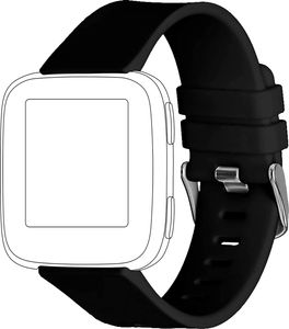 topp - Armband Fitbit Versa/Versa 2, Silicone, black "wie neu"