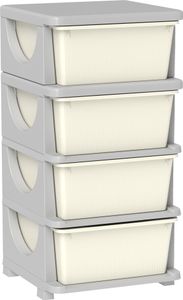 HOMCOM Zásuvková skříňka pro děti s úložným prostorem Úložné boxy Organizér hraček Čtyřúrovňový box na hračky do dětského pokoje 3-6 let