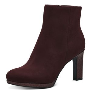 MARCO TOZZI Damen Stiefelette Ankle Boot High Heel Glitzer 2-25341-41, Größe:40 EU, Farbe:Rot