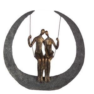 Casablanca by Gilde Dekofigur Skulptur Swing bronzefarben H. 30 cm,89166