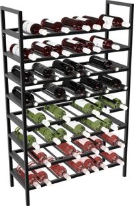MetaloPro Weinregal Jerez – Schwarzes Metallregal Für 80 Weinflaschen, Robustes Design, Ideal Für Küche, Keller Oder Bar – 125×80×30cm