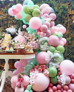 119 Stück Luftballon-Girlanden-Bogen-Set mit Bobo Ballon - grün-pink rosa-türkis