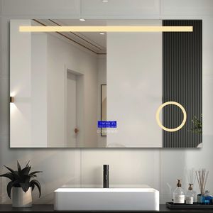 LED Badspiegel 140×80cm 2 Lichtfarbe Wandspiegel mit Bluetooth, Touch, Beschlagfrei,3-Fach Vergrößerung Schminkspiegel IP44 Kalt/Warmweiß energiesparend