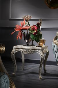 Casa Padrino Luxus Barock Beistelltisch Silber / Gold 61 x 61 x H. 58 cm - Barock Wohnzimmermöbel