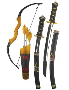 Ninja Waffen-Set für Kinder Kostüm-Accessoires schwarz-bunt