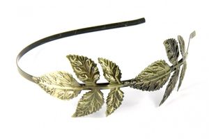 Haarreifen 2 Blätter Haarreif Romantik Miniblings Haarschmuck Blatt Bronze zwei