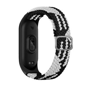Náhradný textilný náramok pre Xiaomi Mi Band 6 / 5 / 4 / 3 pletený textilný náramok Black White