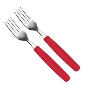 2 Stück Victorinox Tafelgabel Steakgabel Edelstahl Rot