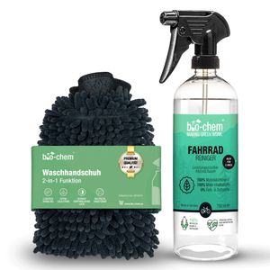 bio-chem Fahrradreiniger Spray - 750 ml + Waschhandschuh - biologisch abbaubar & materialschonend - Premium Reinigungsmittel für das gesamte Fahrrad - Geeignet für alle Fahrradtypen, auch E-Bike