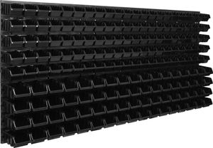 Nástenný panel na náradie 173,4 x 78 cm s 178  ks. Krabice závesný Červené a Čierne Stohovatelné Boxy