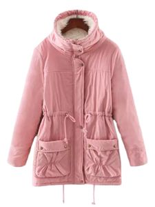 Damen Steppmäntel Winterjacke Langarm Mantel Outwear Winter Jacke Hooded Steppjacke Rosa,Größe XL Rosa,Größe XL