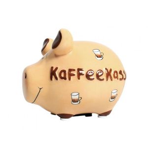 KCG Sparschwein 'Kaffeekasse' aus Keramik, 12,5 x 10 cm, creme (1 Stück)