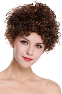 WIG ME UP Echthaar Perücke kurz Locken Braun Blond Gesträhnt RGH-5290W-HH-F4/27/30