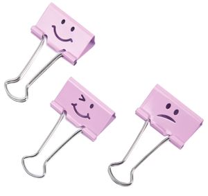 RAPESCO Foldback-Klammern (B)19 mm rosa Emoji 20 Stück