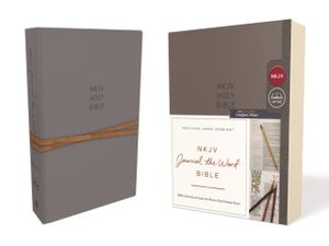 NKJV, Journal the Word Bible, Cloth over Board, Gray, Red Letter Edition, Comfort Print