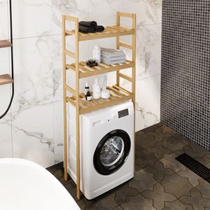 Waschmaschinenregal ’Alslev’ aus Kiefernholz 160 x 64 x 21 cm Natur