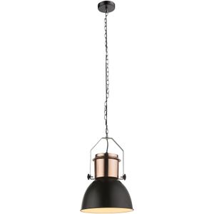 Globo Lighting Hängeleuchte Metall kupferfarben, schwarz, Kabel PVC Schwarz, ø: 265mm, H: 1200mm, exkl. 1x E27 40W 230V