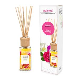 pajoma® Raumduft 100 ml, Vanilla & Berries | inkl. Rattanstäbe und Holzaufsatz