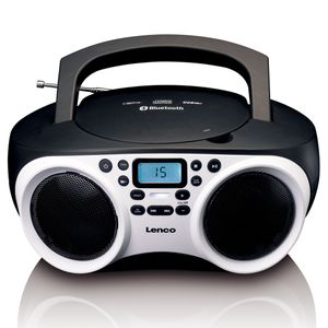 Lenco SCD-501WH - Tragbares FM-Radio mit CD/MP3-Player - Bluetooth® - USB-Eingang - AUX-Eingang - Kopfhöreranschluß - Weiß