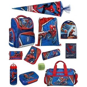 Spiderman Schulranzen Set 16tlg. Undercover Clou Ranzen 1. Klasse mit Sporttasche  und Schultüte 85cm