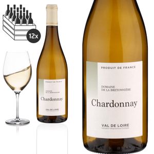 12er Karton 2021 Chardonnay Val de Loire trocken von Domaine de la Bretonnière - Weißwein