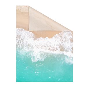 Lichtblick Fensterfolie selbstklebend, Sichtschutz, The Beach - Türkis Beige 100 cm, 100 x 100 cm (B x L)