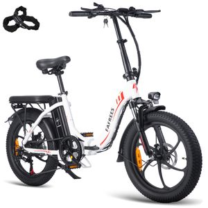 Fafrees F20 Faltbares Elektrofahrrad klapprad City Bike 20-Zoll-Fettreifen-Elektro-Moutain-Fahrrad, Schnee-,250 W, leistungsstarker Motor, Laufleistung 90–120 km, Weiss